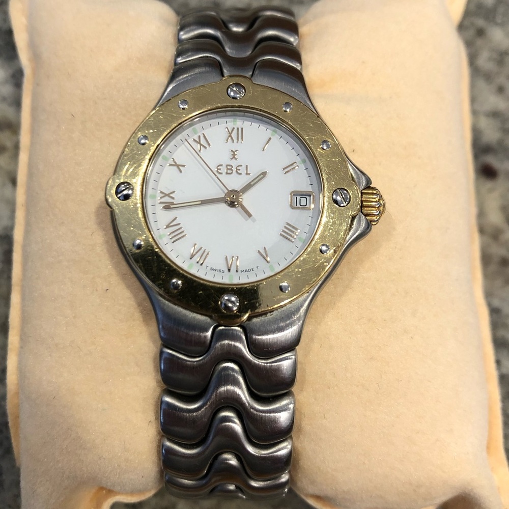Ebel women’s Sportwave 18KT gold with SS watch